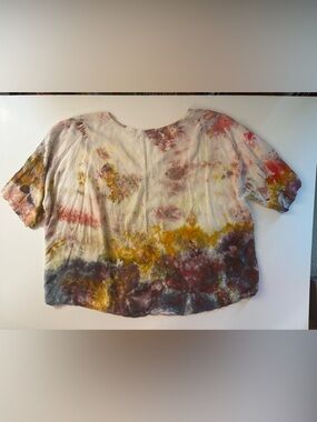 Ice-dyed, hand-dyed, Anna Joyce oversized top, whimsical, fairy festival, hippie